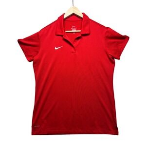 Nike Dri-FIT Polo Shirt Womens XL Extra Large‎ Red Athletic Golf Tennis